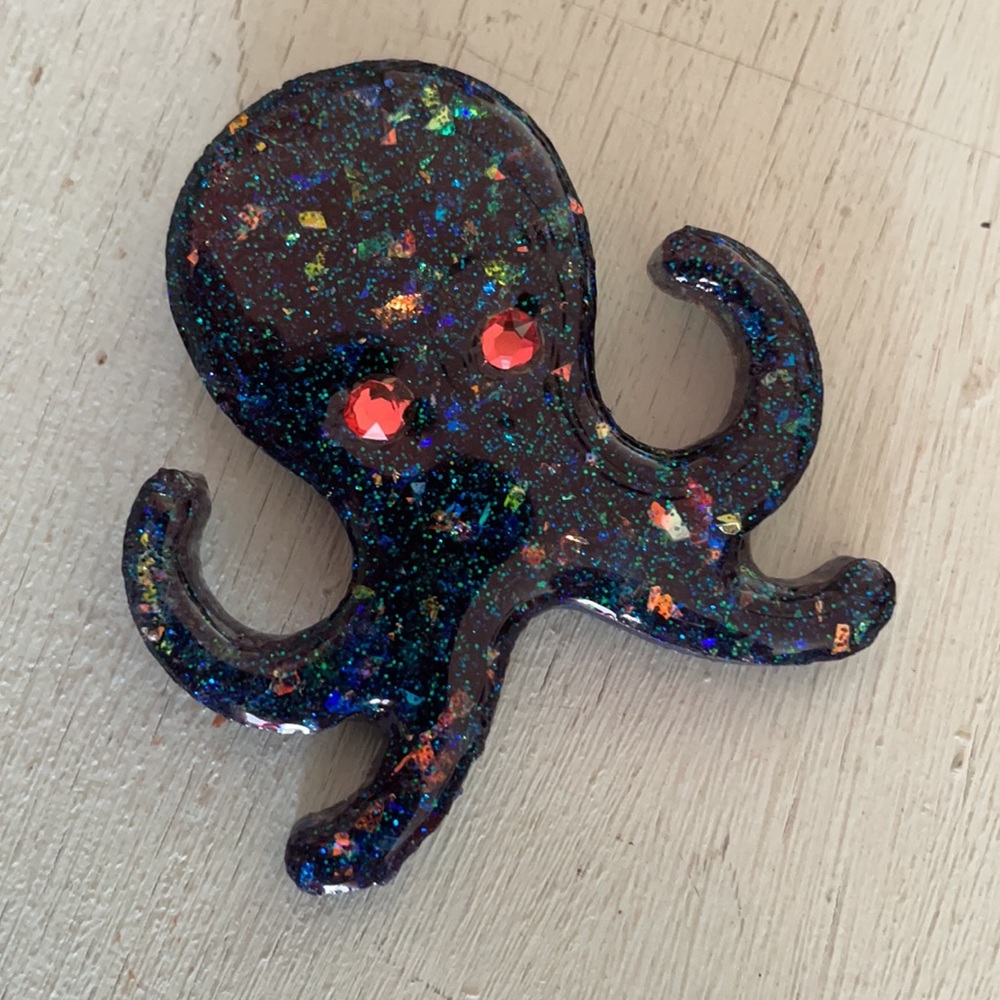Faux Lucite Octopus Brooch
